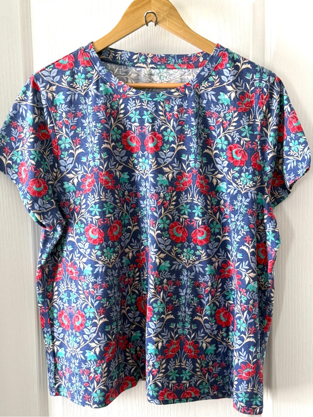 Wonderly Royal Blue Women's Short Sleeve Crewneck Top Size XL